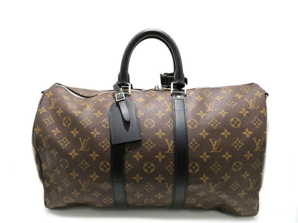 LOUIS VUITTON Keepall Bandouliere Boston Bag Monogram Macassar Brown